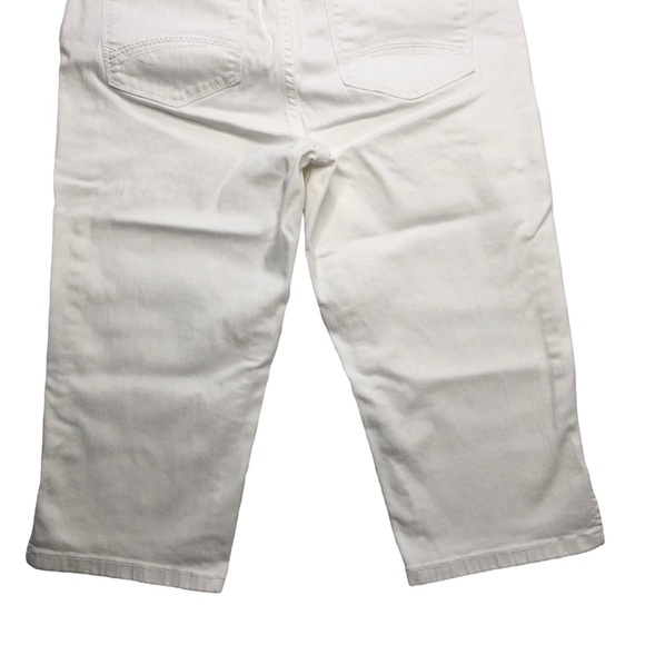 NYDJ White Mid Rise Stretch Cropped Jeans with Notched Leg - Picture 8 of 14
